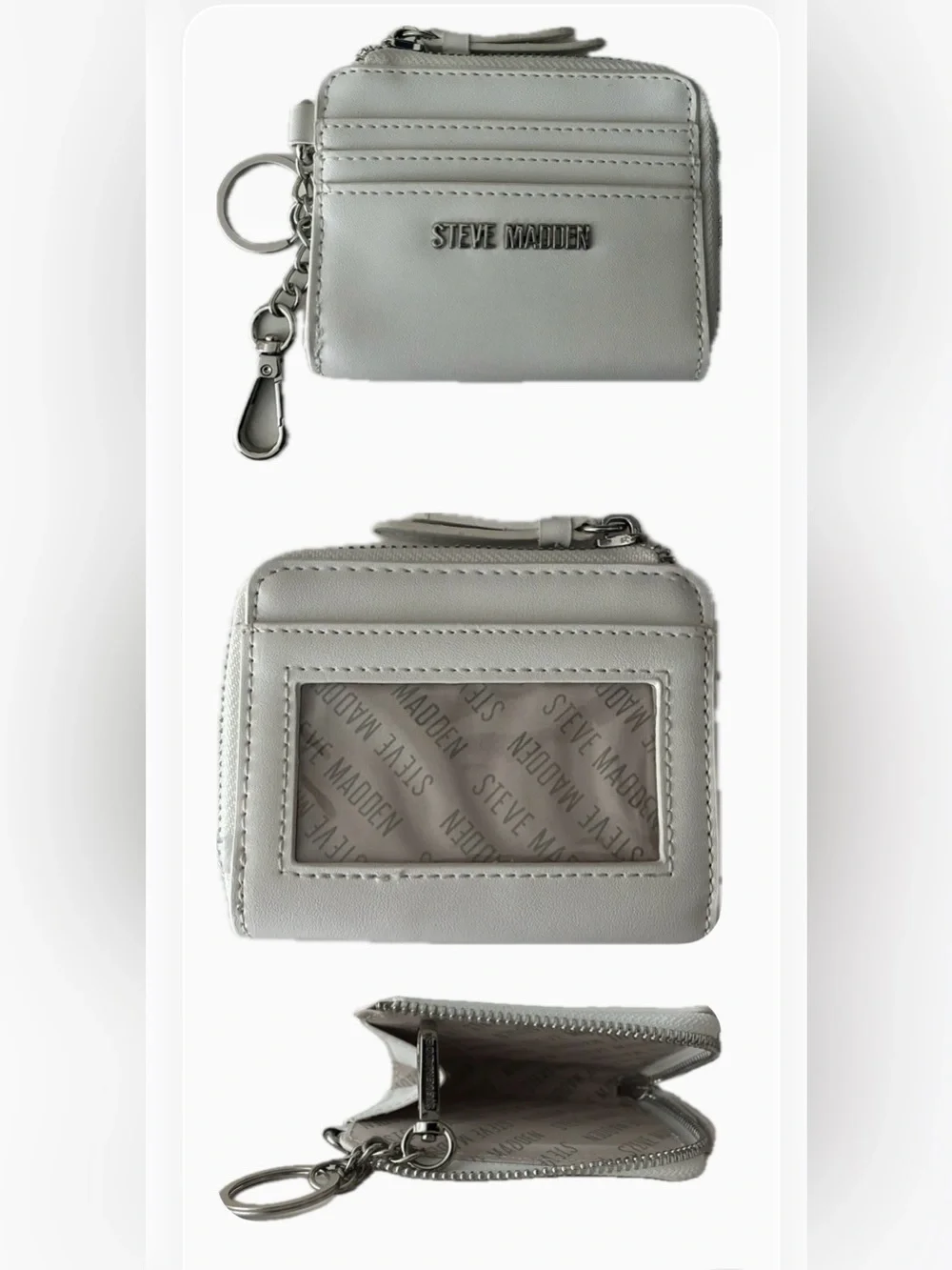 Steve Madden Compact Zip Card Wallet with ID Window